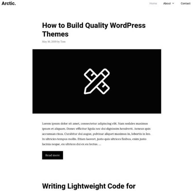 Preview of the GeneratePress WordPress theme. 