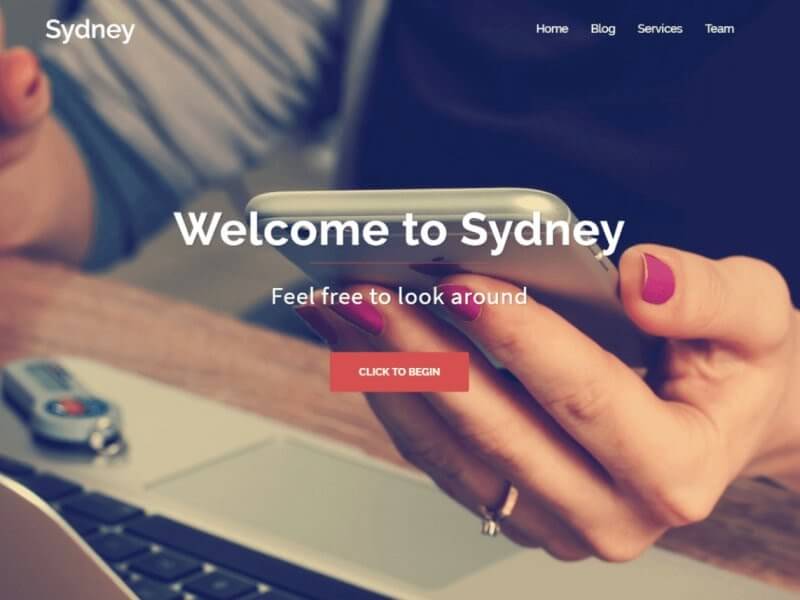 Preview of the Sydney WordPress theme. 