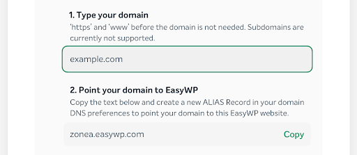 More domain settings in EasyWP