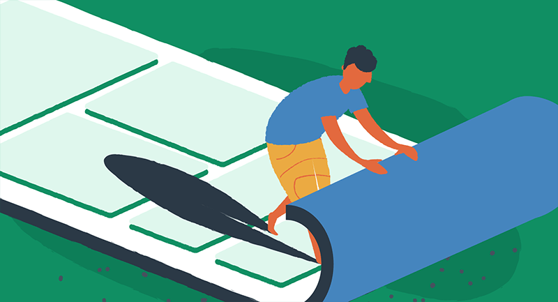 Drawing of a many laying out the case for single-page websites.