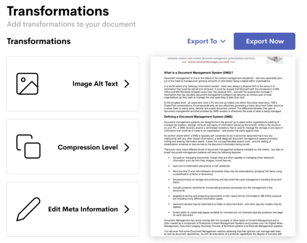 The Wordable WordPress plugin export process.