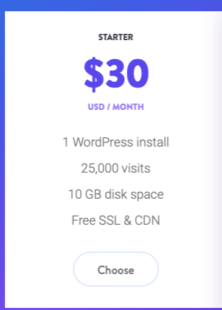 Example of Kinsta pricing