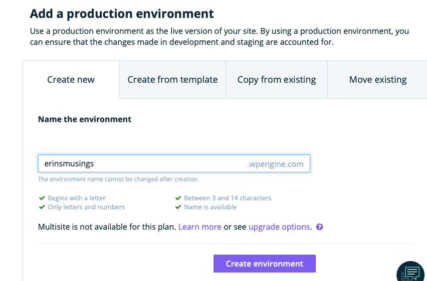 Add a production environment screen.