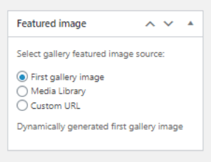 First gallery image is selected in the Featured Image popup