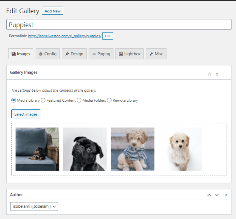 A gallery of photograph of puppies is edited.