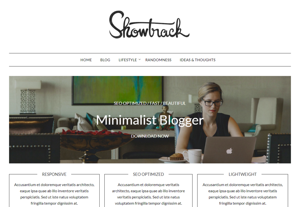 Example of Minimalist Blogger theme from SuperbThemes