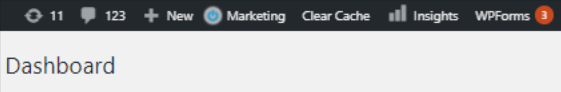 View of the top navigation menu within EasyWP caching plugin.