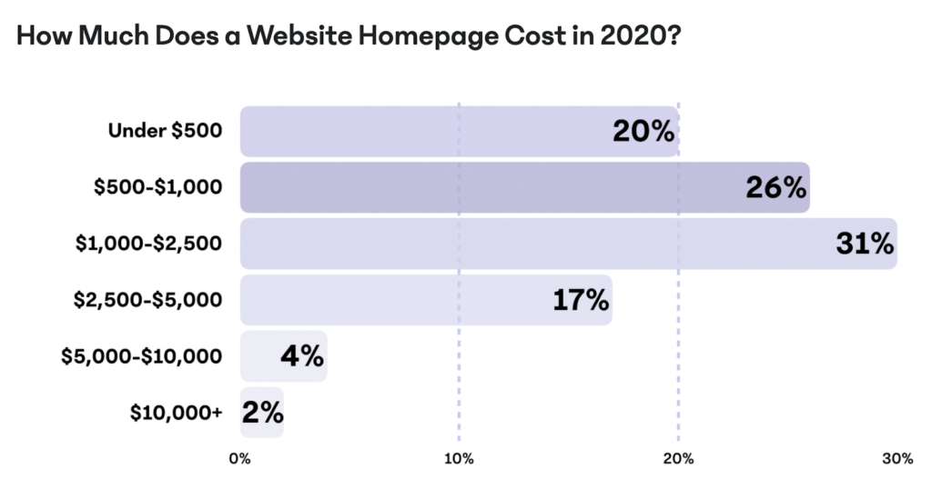 Website homepage cost infographic