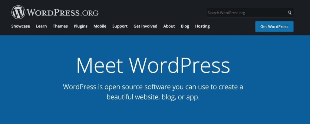 The WordPress.com homepage