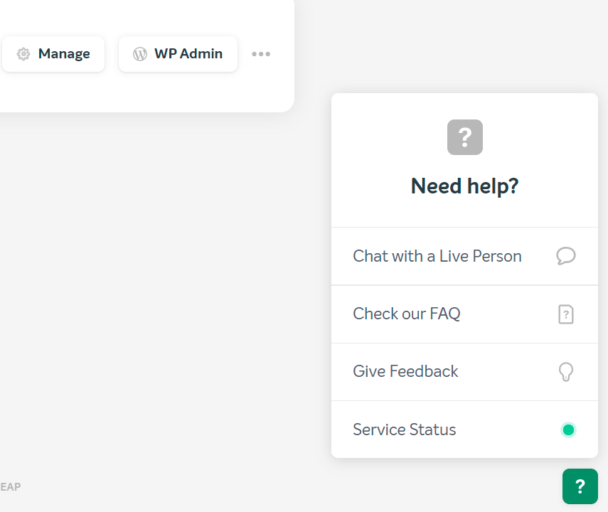 The live chat popup for EasyWP