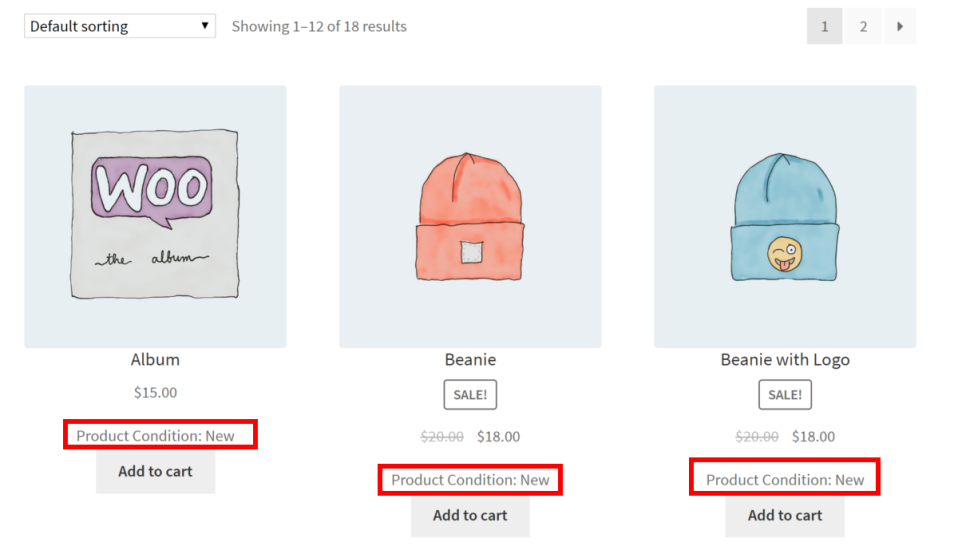 Example of editing Product Conditions within Woo Commerce