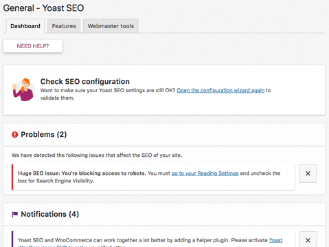 The Yoast general configurations