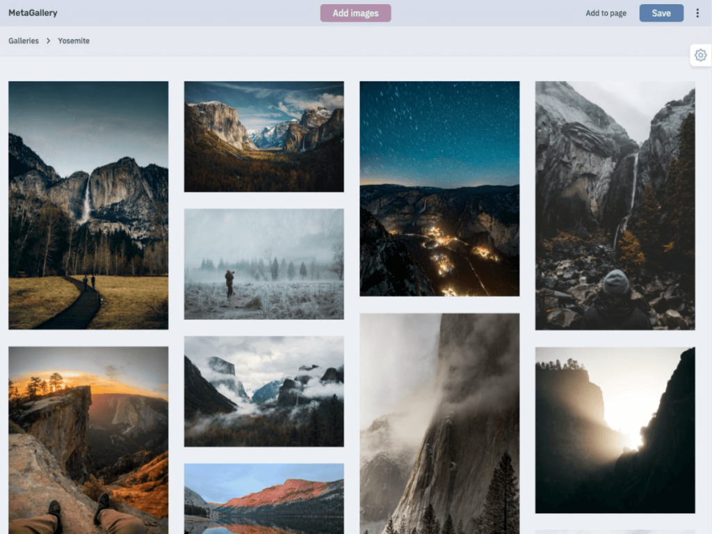 A gallery of beautiful nature images in WordPress