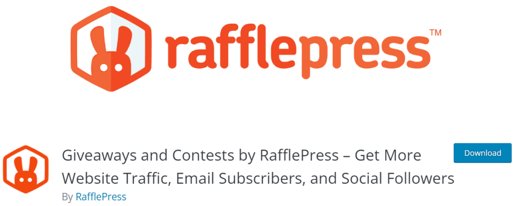 The RafflePress homepage