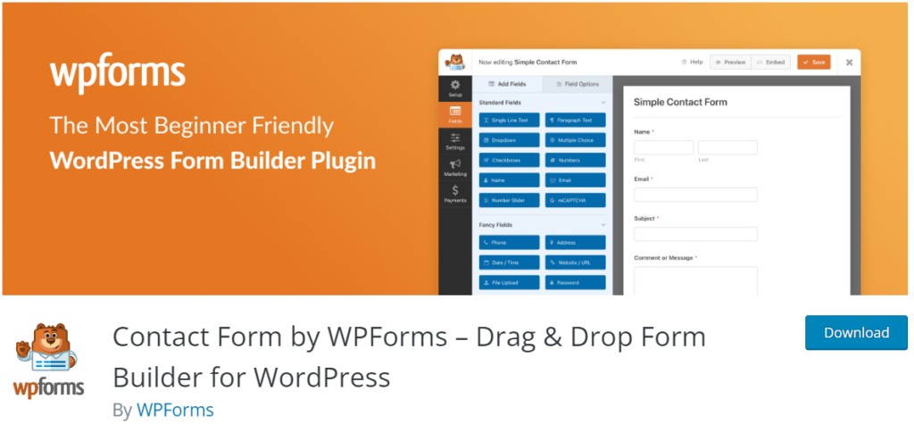 The WPForms homepage