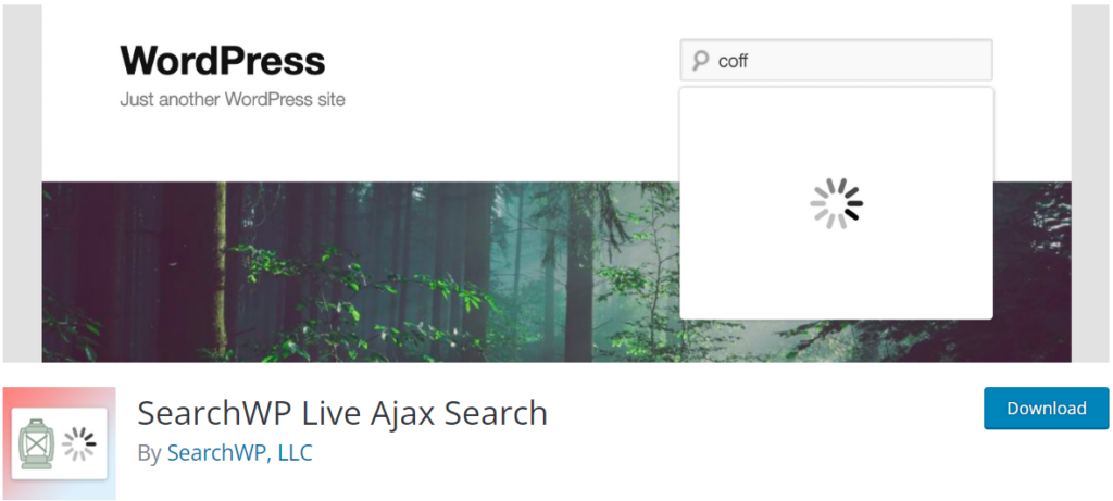 The SearchWP Live Ajax search homepage