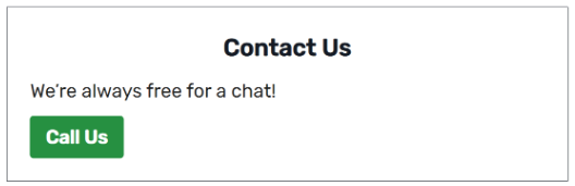 A Contact Us widget with a green Call us button