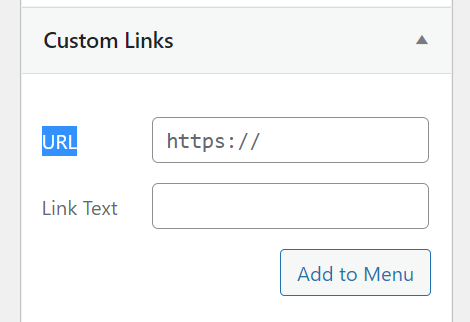 Custom links settings in WordPress