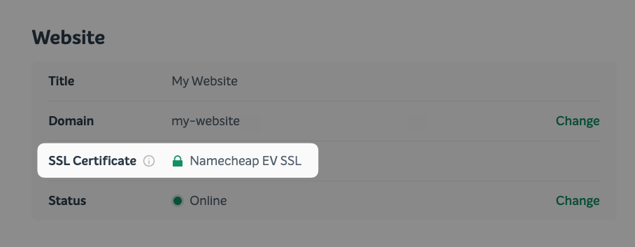 SSL Certificate settings in EasyWP