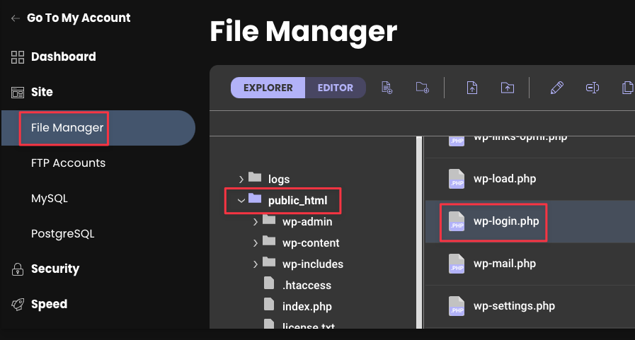 File manager screenshot