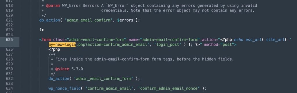 HTML code example