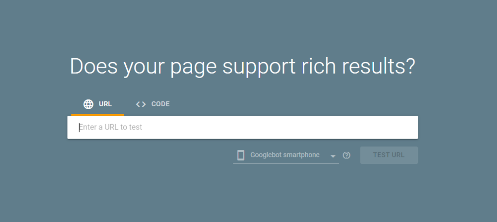 Rich snippet checker homepage