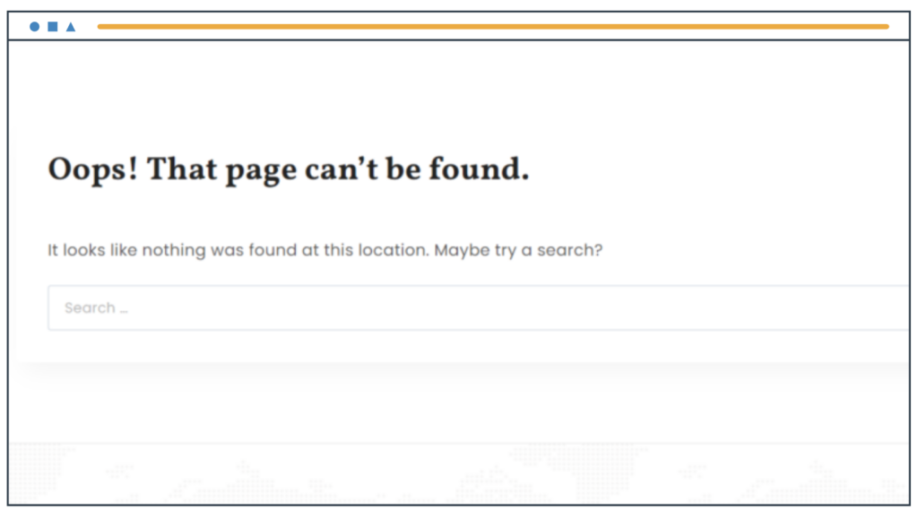 A basic black and white 404 page