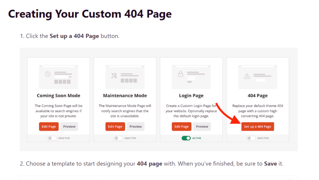 Infographic for creating a custom 404 page