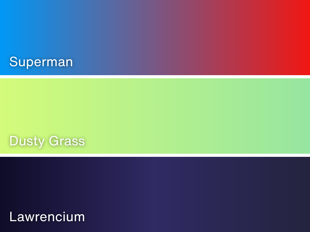 Three examples of gradients from MakeUseOf. 