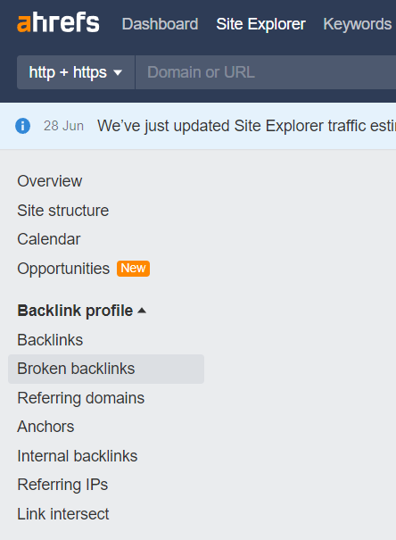 A screenshot from Ahrefs.