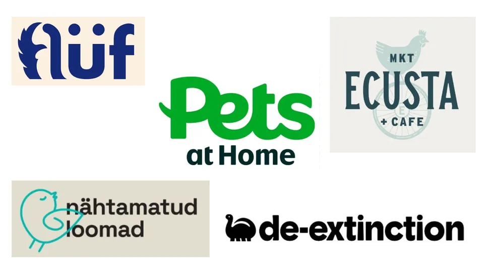 Five examples of the animal themed logo design trend.