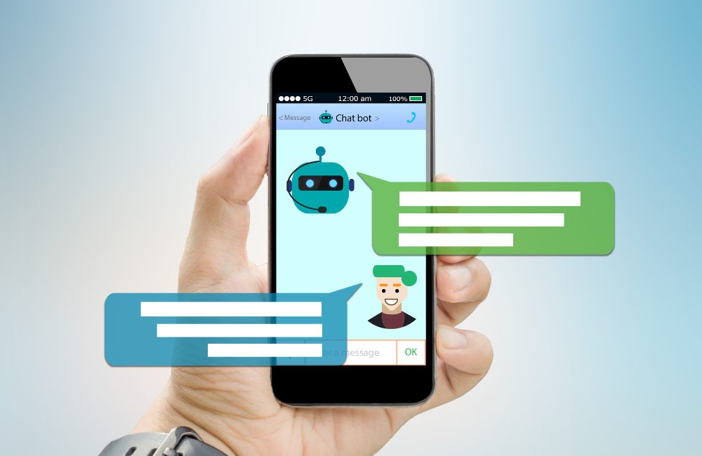 A chatbot on a phone. 