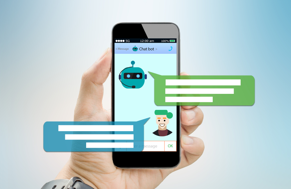 A chatbot on a phone.