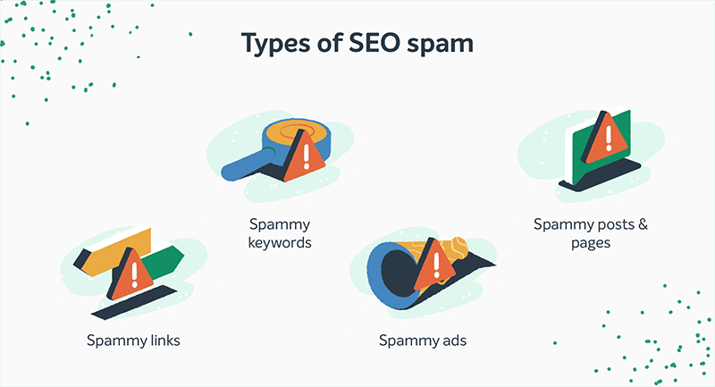 Infographic with types of SEO spam