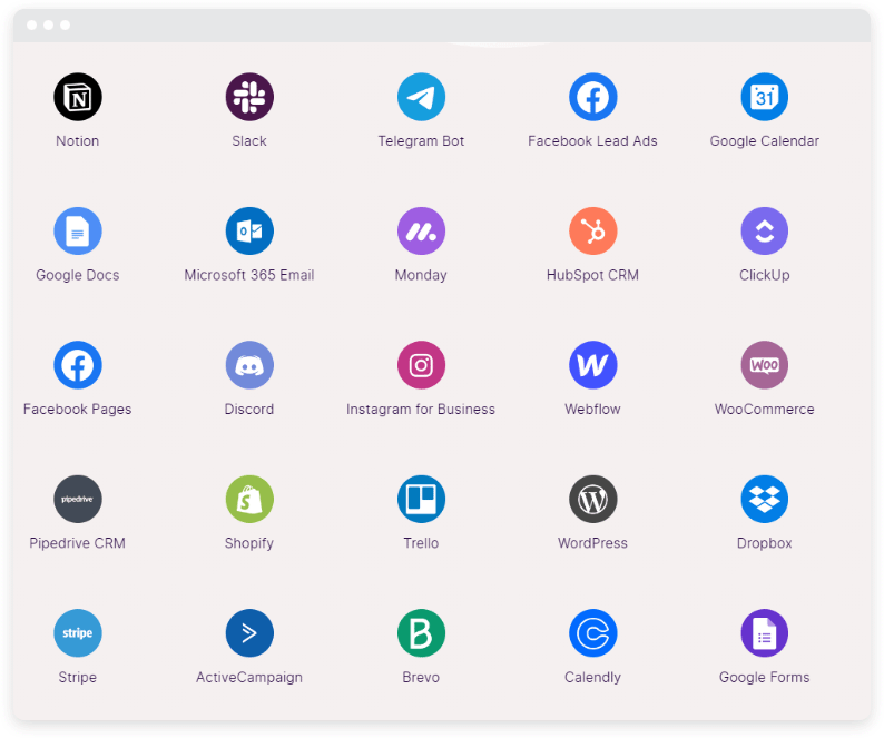 An assortment of 25 AI integration icons