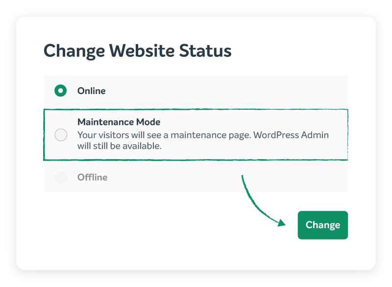 An example of how to put a site into Maintenance Mode on EasyWP.
