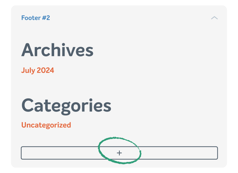 An example of adding a block to the WordPress footer.