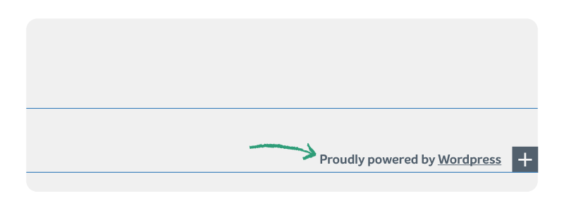 The standard footer from a new WordPress website. 