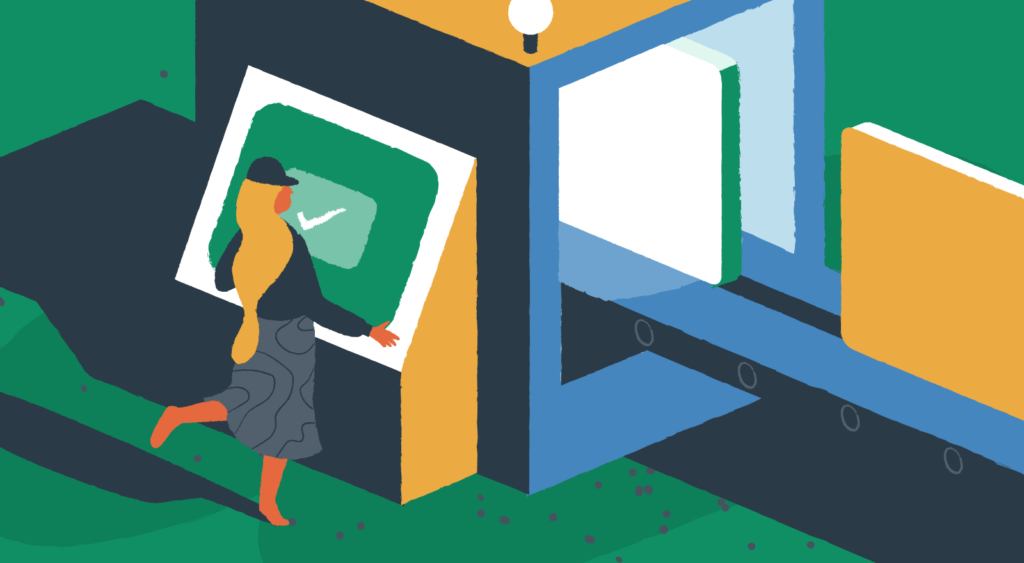 A person uses an airport security x ray machine to check the security on their website.