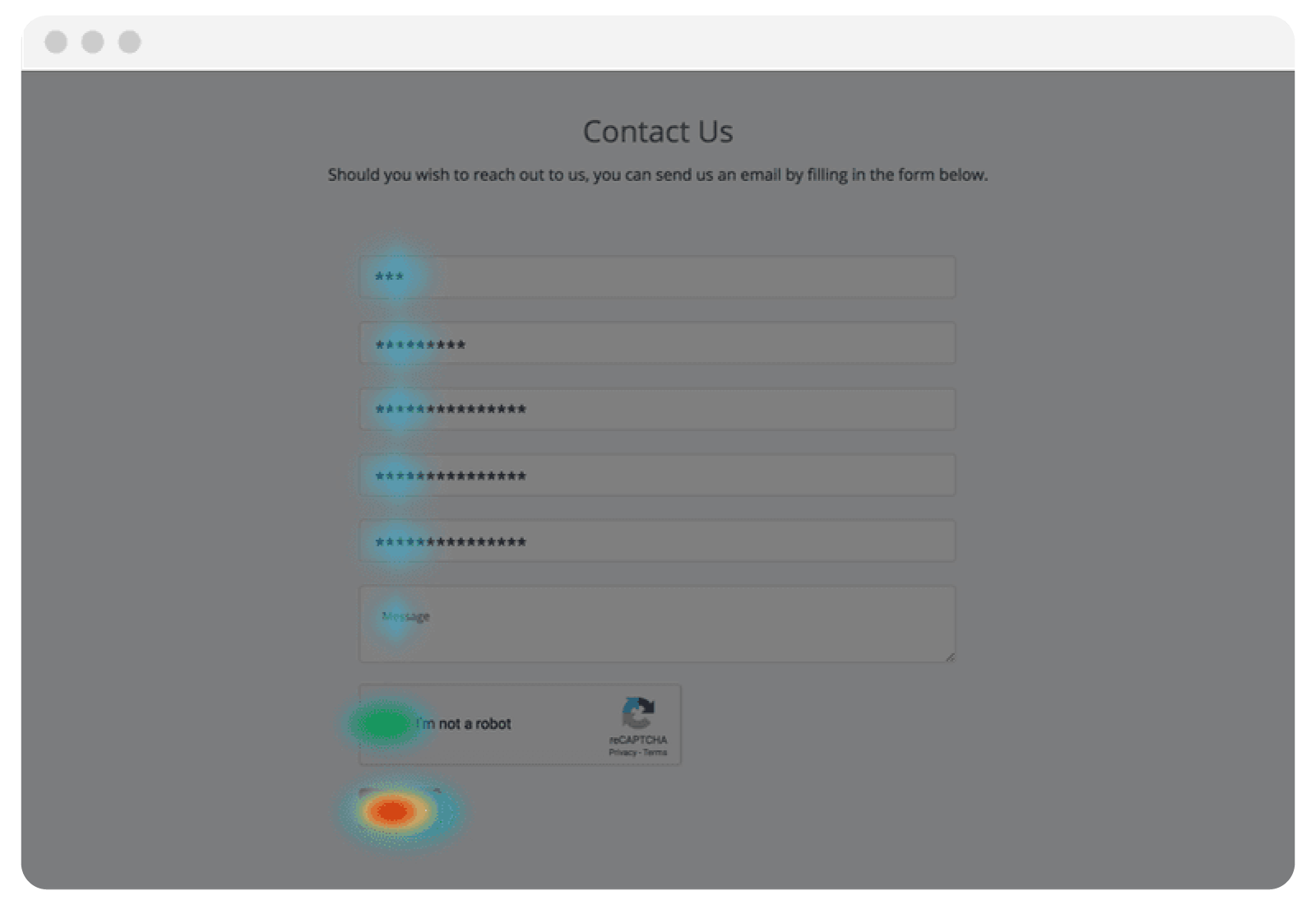 A hit map shows most clicks are on the CTA button