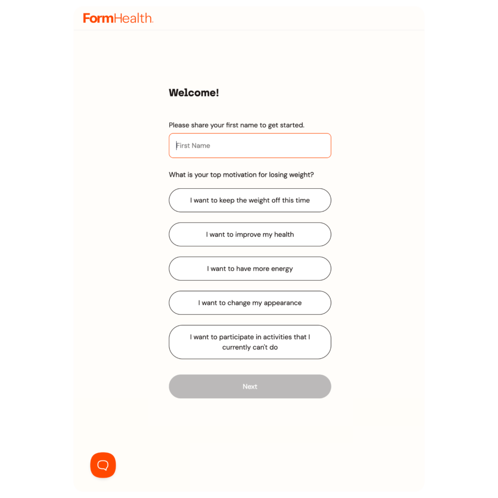 Example of an online form on a white background.