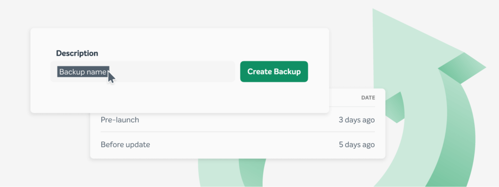 An example of a WordPress website backup being created in the WordPress dashboard.