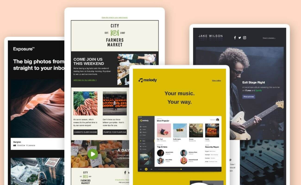 Example screenshots from MailPoet.