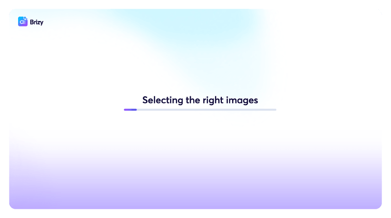 Step five in the Brizy setup process shows the image upload process